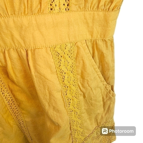 Tularosa Balboa Crochet Yellow Cotton Romper in XS - Picture 7 of 11